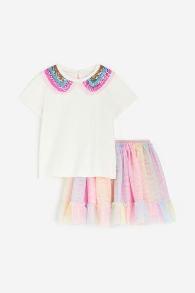 Monila Új szezon babanyakörv - flitterrel hímzett tutu szoknya szett