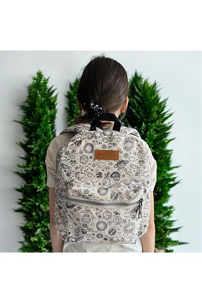 Moserini Space Themed - Patterned 0-8 Years Old - Nursery, Kindergarten, Children's Backpack - Space