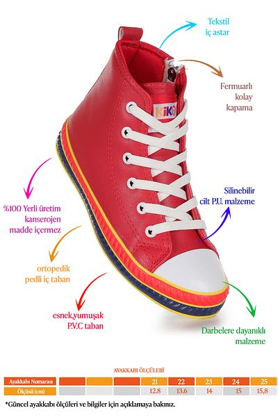 Kiko Kids Pant Casual Lace-Up Zippered Baby Girl Sneakers