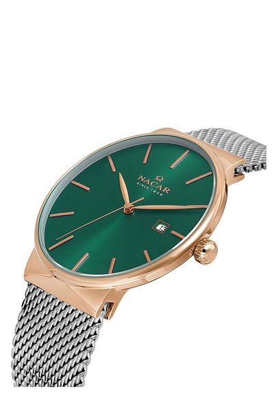 Nacar Silver Men's Wrist Watch Nc34- 290431 -Enm