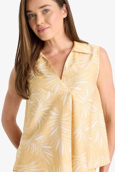 DeFacto Croc Collar Pattern Short Sleeve Blouse F3417Ax25Hs