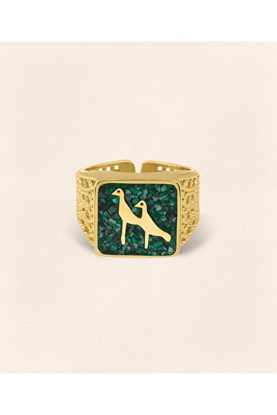 Luna Merdin Malakit Turna Telkari Unisex Yüzük