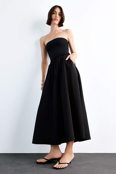 DeFacto Flexible Waisted Pocket Maxi Skirt F7897Ax25Sm