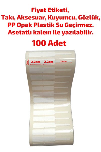 DİJİTAL BARKOD Fiyat Etiketi Takı Etiketi Aksesuar Kuyumcu Etiketi Gözlük Plastik Su Geçirmez 100 Adet