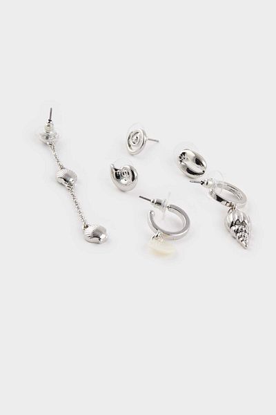 DeFacto Women's 6-Piece Silver Earrings F4063Axns