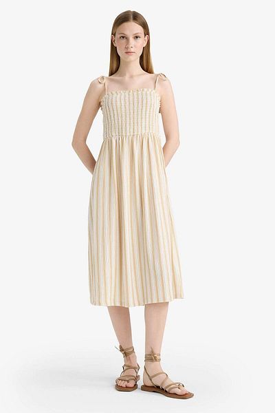DeFacto Rochie midi cu bretele înfășurate cu dungi Coool F7159ax25sm