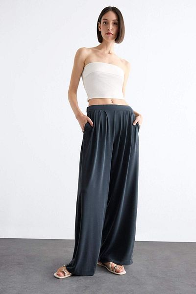 DeFacto Flexible Waisted Wide Leg Modal Trousers F8507Ax25Sm