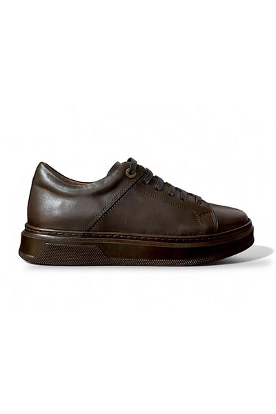 LUCIANO BELLINI Ανδρικά δερμάτινα παπούτσια Casual Munich C26401 - Καφέ - 41