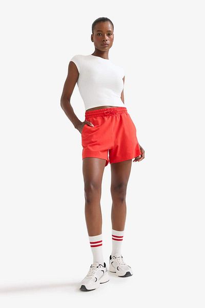 DeFacto Defactofit Standard Fit Sportsman Short Leg Basic Plain Red Shorts Z6696Az25Sm