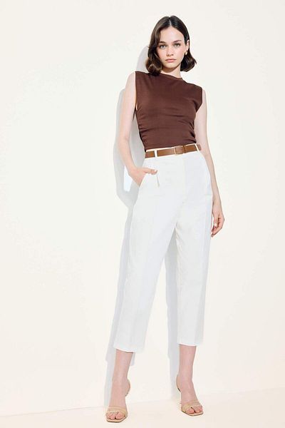 DeFacto Slim Fit Slim Fit Rundhalsausschnitt Gerafftes Rippenunterhemd F4422ax25sm