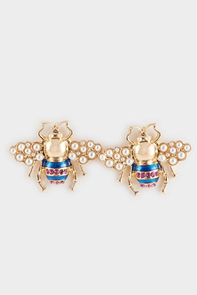 DeFacto Women's Bee Detailed Gold Earrings F0875Axns