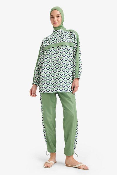DeFacto Regular Fit Αδιάβροχο Σετ μαγιό Burkini Hijab με 3 μοτίβα E7996ax25hs