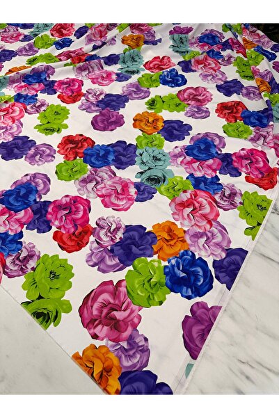 ipekkumaş Renkli Gül Desen Elbiselik Gömleklik Krep Kumaş Ürünümüz Adet Olara...