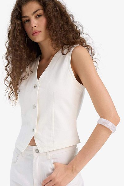 DeFacto Vestă Jean Blazer F5899AX25HS