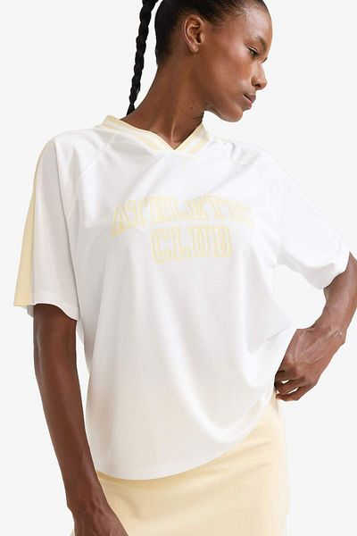 DeFacto Defactofit Oversize Wide Fit Crew Neck Printed Sportsman Short Sleeve T-Shirt F5642Ax25Sm