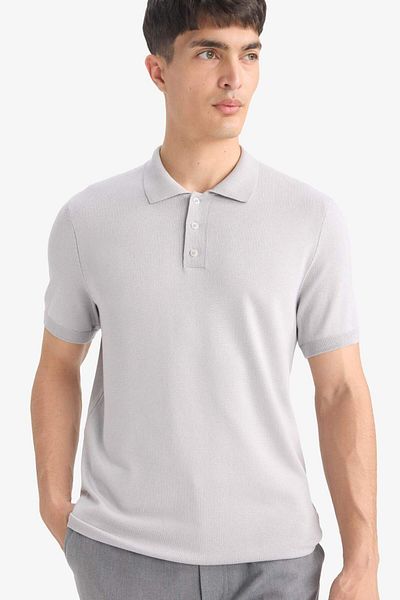 DeFacto Μπλουζάκι με κοντό μανίκι Polo Neck Standard Fit E3241ax25sp