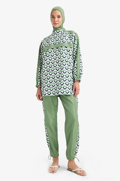 DeFacto Regular Fit Αδιάβροχο Σετ μαγιό Burkini Hijab με 3 μοτίβα E7996ax25hs