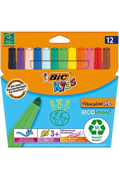 Bic Marka: Bıc Kids Visa Color Xl Keçeli Boya Kalemi 12 Renk Kategori: Keçeli Kalemler
