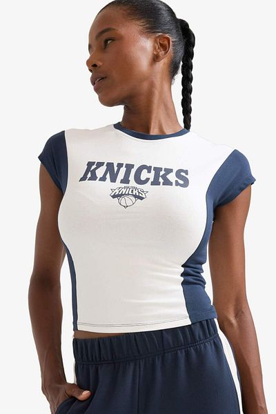 DeFacto Fit Nba Brooklyn Nets Slim Fit Slim Fit Crew Neck Short Sleeve T-Shirt E3613Ax25Sm