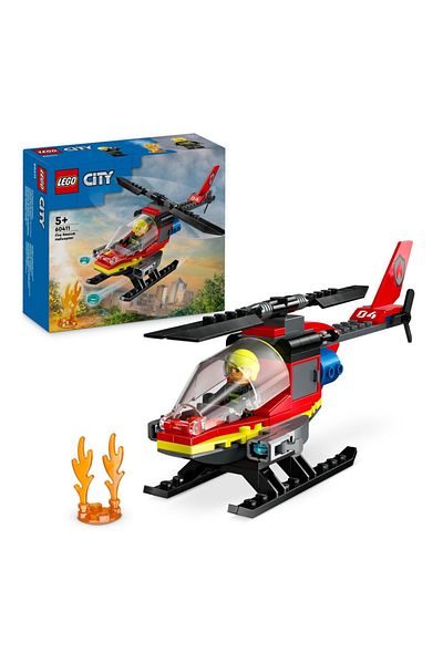 LEGO ® طائرة هليكوبتر للإنقاذ من الحرائق في المدينة 60411 - مجموعة بناء للأعمار من 5 سنوات فما فوق (85 قطعة)