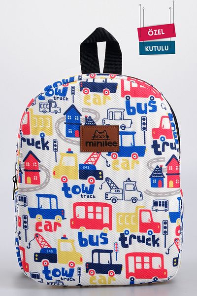 Minilee Mașini de lucru 0-10 ani - Rucsac pentru copii pentru creșă, grădiniță [cu cutie personalizată]