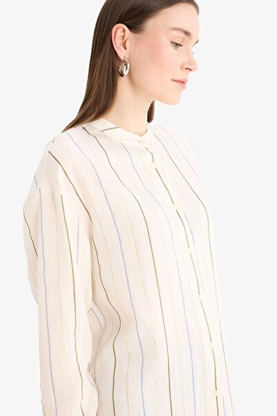 DeFacto Relax Fit Lurex Fabric Long Sleeve Hijab Shirt Tunic D9759Ax25Hs