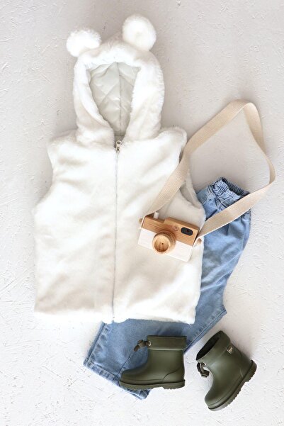 Monila Дівчача плюшева куртка з капюшоном на блискавці