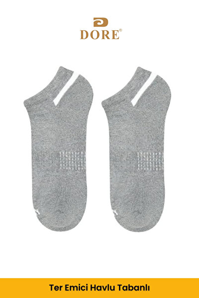 Dore Original Unisex 1 Pair Premium Bamboo Trainer Sweat Absorbing Breathable Short Sports Socks - Grey