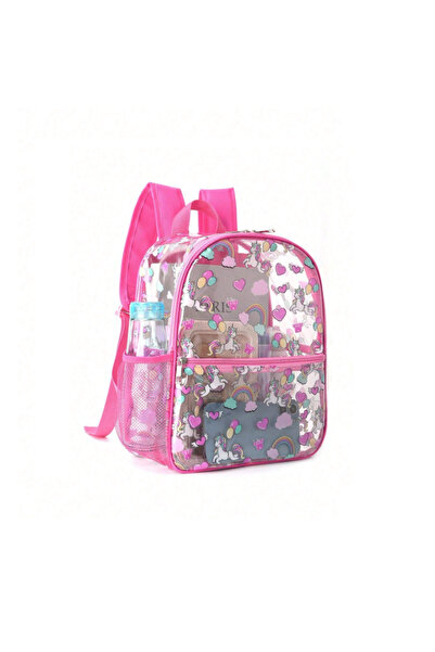 The Cloudish Shop Kız Çocuk Okul Anaokulu kreş Çantası Şeffaf Unicorn Pembe