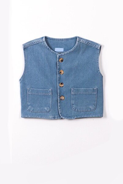 Monila Унисекс дънков елек с джобове и детайли