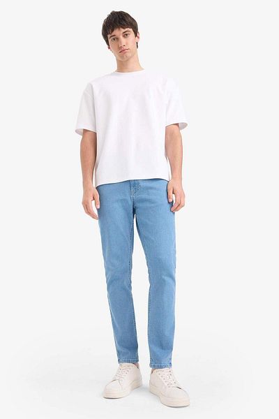 DeFacto Pedro Slim Fit, model îngust, talie normală, pantaloni de jeans cu picioare înguste E7436AX25SM