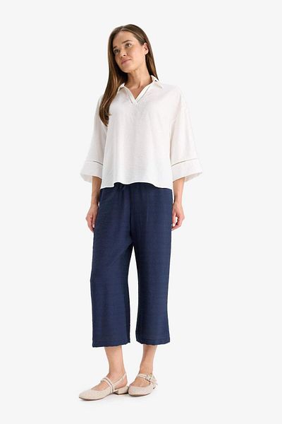 DeFacto Flexible Waist Pocket Straight Leg Capri A6764Ax25Sm