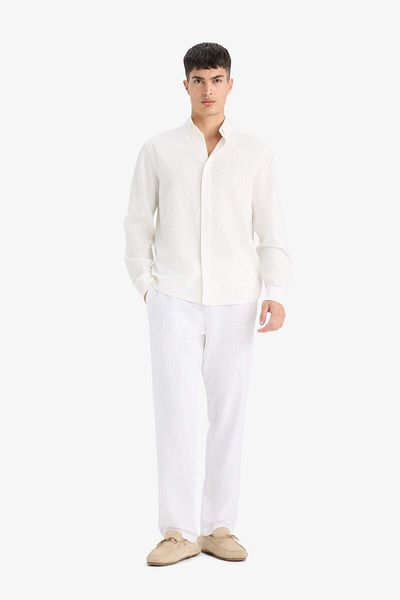 DeFacto Relax Fit Relaxed Cut Skinny Leg Linen Blended Summer Pants C1140Ax25Sm