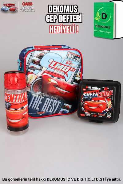 CARS Cutie de prânz licențiată „dekomus Pocket Notebook Gifted”, sticlă de apă Tritan 500 ml și Beslen cu 2 straturi