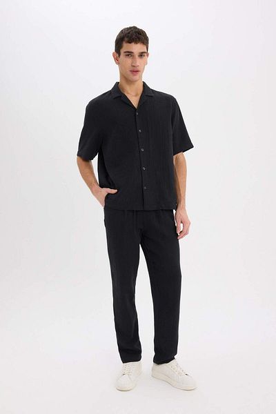 DeFacto 100% Cotton Relax Fit Comfortable Cut Summer Muslin Short Leg Cotton Jogger Pants D6144Ax25Sm