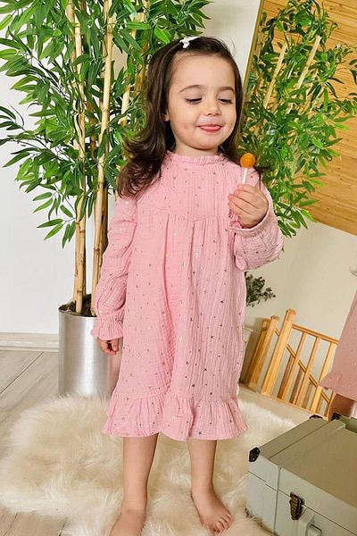 Monila Rochie de muselina din bumbac pentru fete sezon nou
