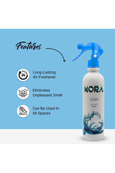 Nora Ocean Air Freshener Spray, 460ml, Long-lasting Scent For Home, Office, And Car Use