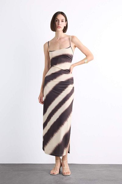 DeFacto Rochie maxi cu bretele cu model și model F7469ax25sm