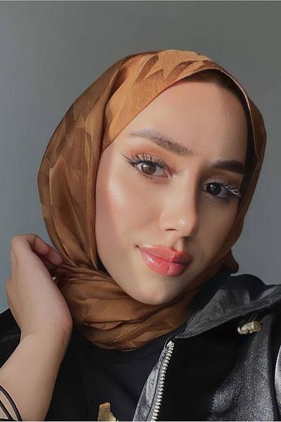 VALORSCARF Houndstooth Pattern Silky Jacquard Shawl - Honey Foam