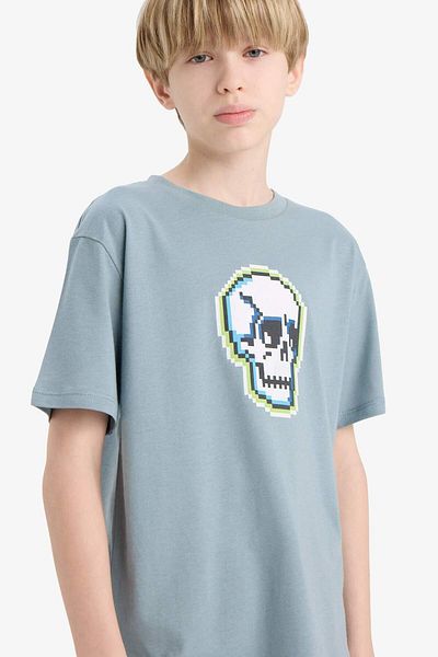 DeFacto Tricou cu mânecă scurtă cu imprimeu pentru băiat E4161A825SM