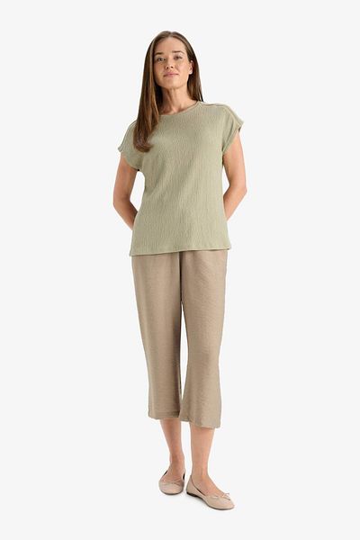 DeFacto Crew Neck Wrap Short Sleeve T-Shirt F2768Ax25Sm