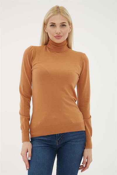 Fashion Friends Pulover cu gât țesut Camel