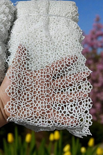 DUAYEN Easy Iron Güpür Dantel Örümcek Ağı Ara Desen 1 Metre Sert Tuşe