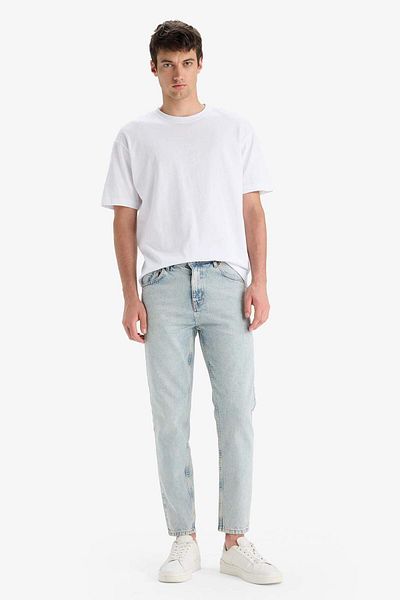 DeFacto 100% βαμβακερό 90s Slim Fit Skinny Fit Ψηλόμεσο Skinny Leg Jean Washed Παντελόνι F3903ax25sm