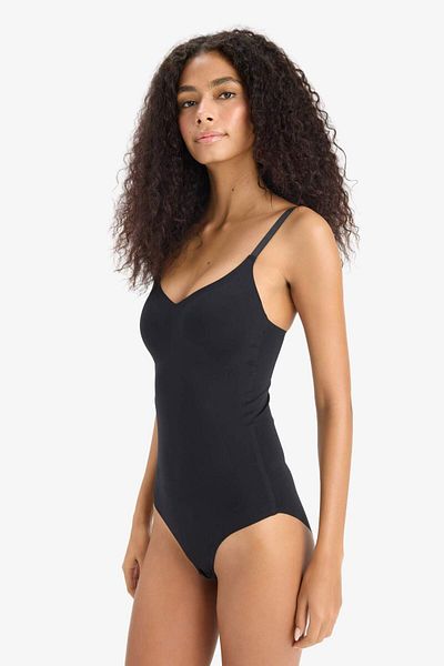 DeFacto Φορμάκι με αφαιρούμενο μαξιλαράκι Tan Bodysuit Corset-fall In Love E4743ax25sm