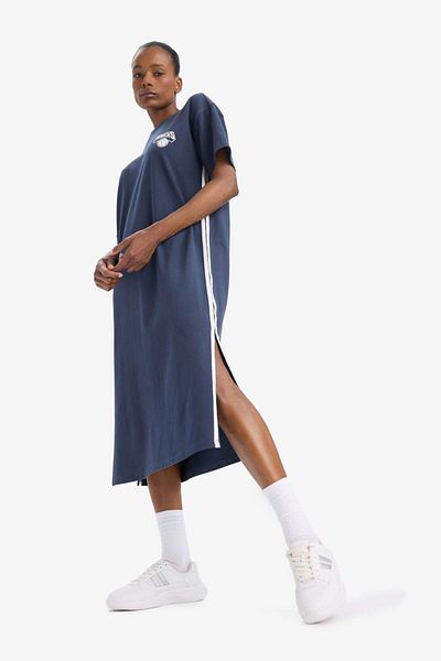 DeFacto Fit Nba New York Knicks Short Sleeve Pique Dress E3620Ax25Sm