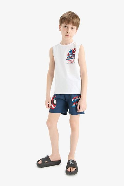 DeFacto Boy's Marvel Comics Σετ 2 μονόχρωμο μαγιό μαγιό E6443a825hs