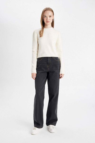 DeFacto Relax Fit High Waist Long Jean Pants C9616Ax24Wn