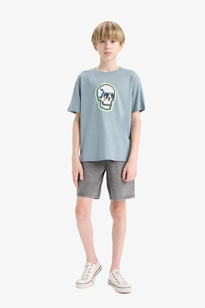 DeFacto Tricou cu mânecă scurtă cu imprimeu pentru băiat E4161A825SM