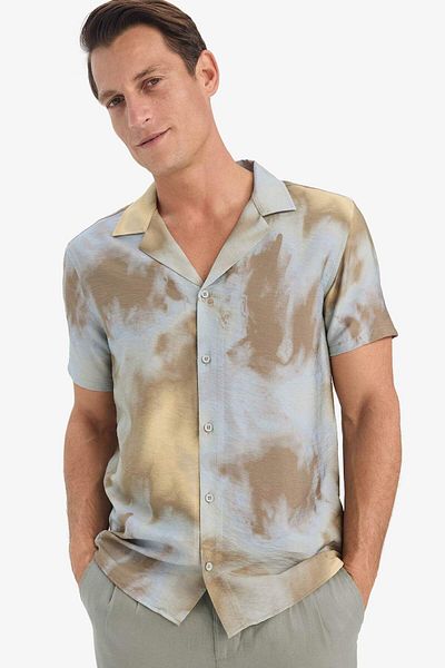 DeFacto Modern Fit Polo Collar Aerobin Summer Short Sleeve Shirt E1220Ax25Sm